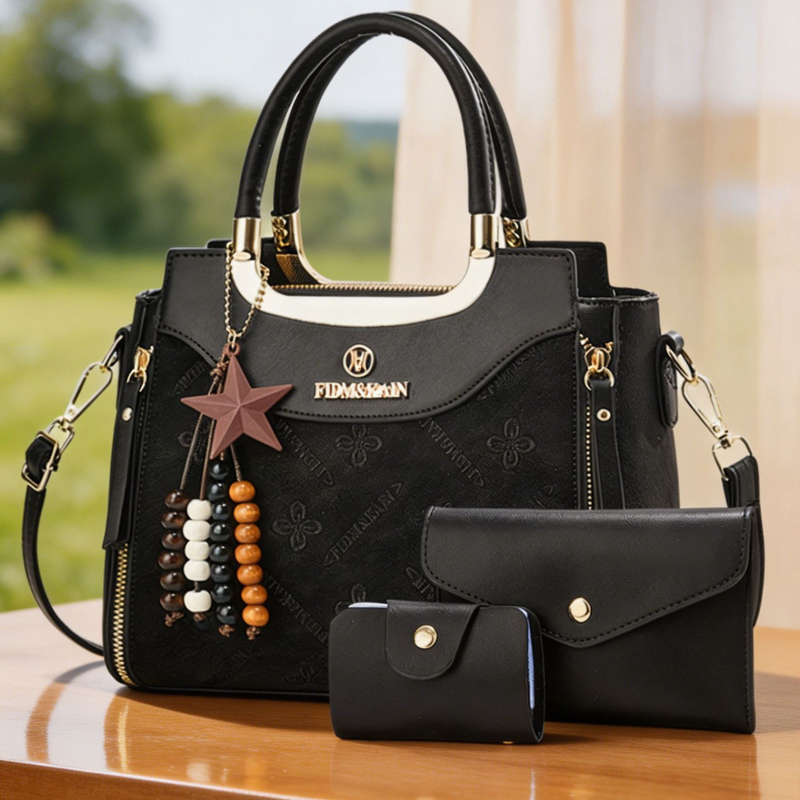 Luxury Bags With Zipper - Stylish women's handbag, solid color, luxury,