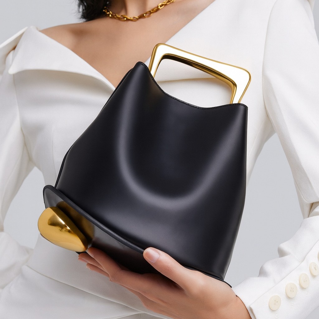 Luxury Bags Dior - Fashion Metal Hand-Held Irregular Bucket Bag