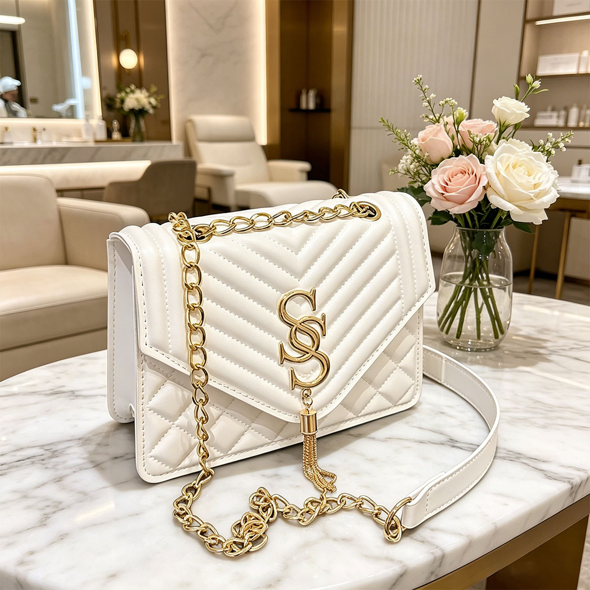 Luxury Bags Dior - Elegant and Fashionable Argyle Quilted Chain