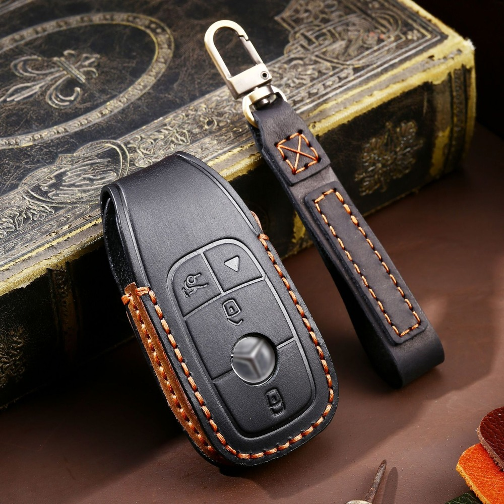 Key Holder Leather Pouch - Leather Car Key Fob Case Cover