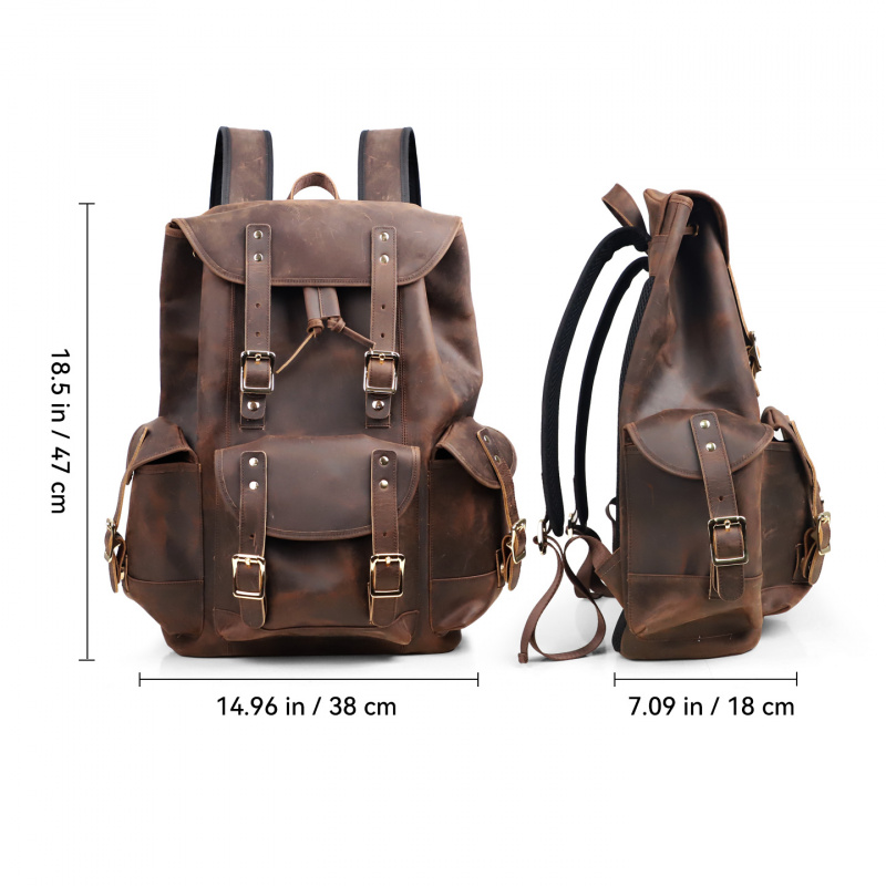 New Arrivals Leather Backpack  - Luxury Bags With Zipper avaliação e preço