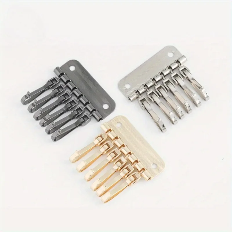 1PC Wallet Key Row 6 Hooks Key - Key Holder Leather Pouch avaliação e preço
