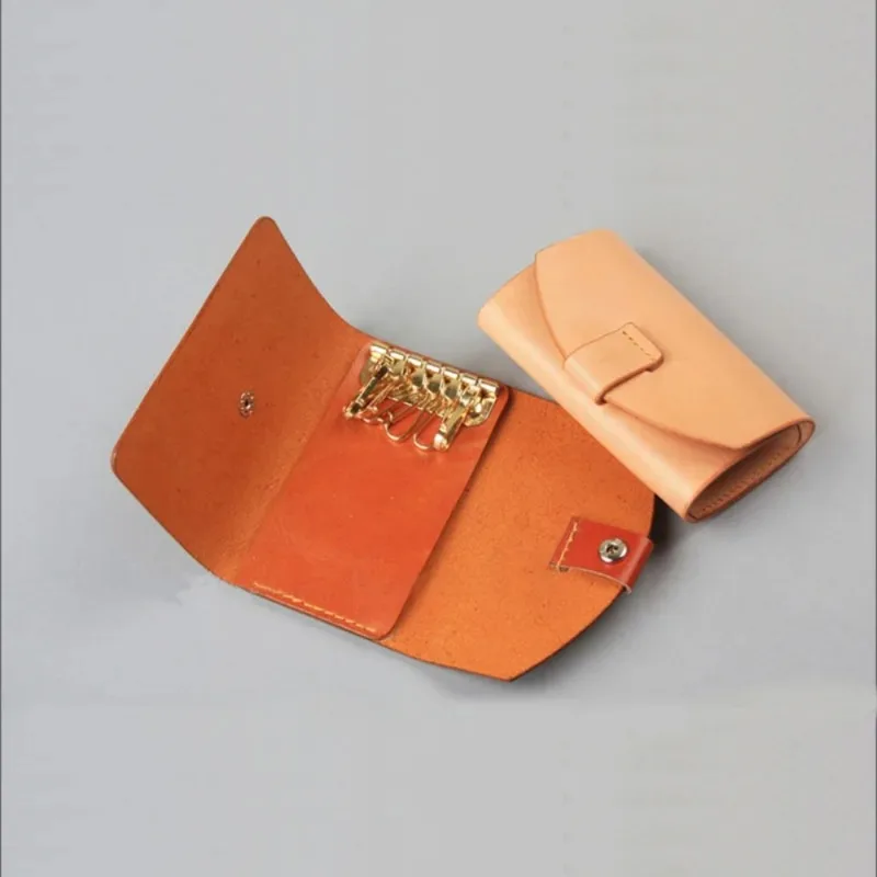1PC Wallet Key Row 6 Hooks Key - Key Holder Leather Pouch avaliação e preço
