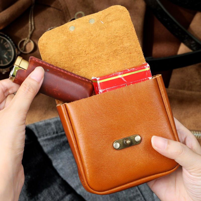 Soft Cowhide Small Waist Bag G - Key Holder Leather Pouch avaliação e preço