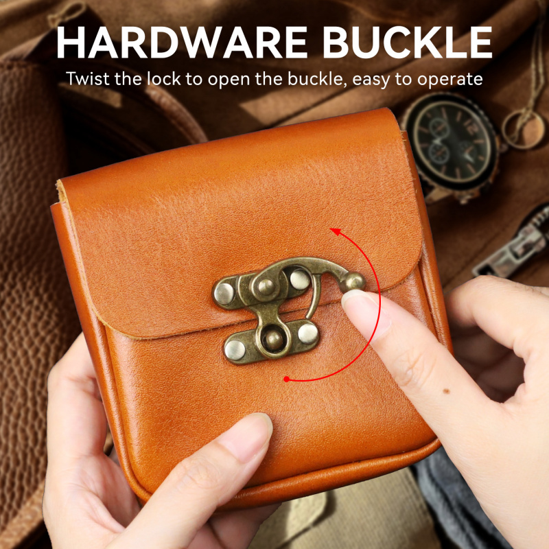 Soft Cowhide Small Waist Bag G - Key Holder Leather Pouch avaliação e preço