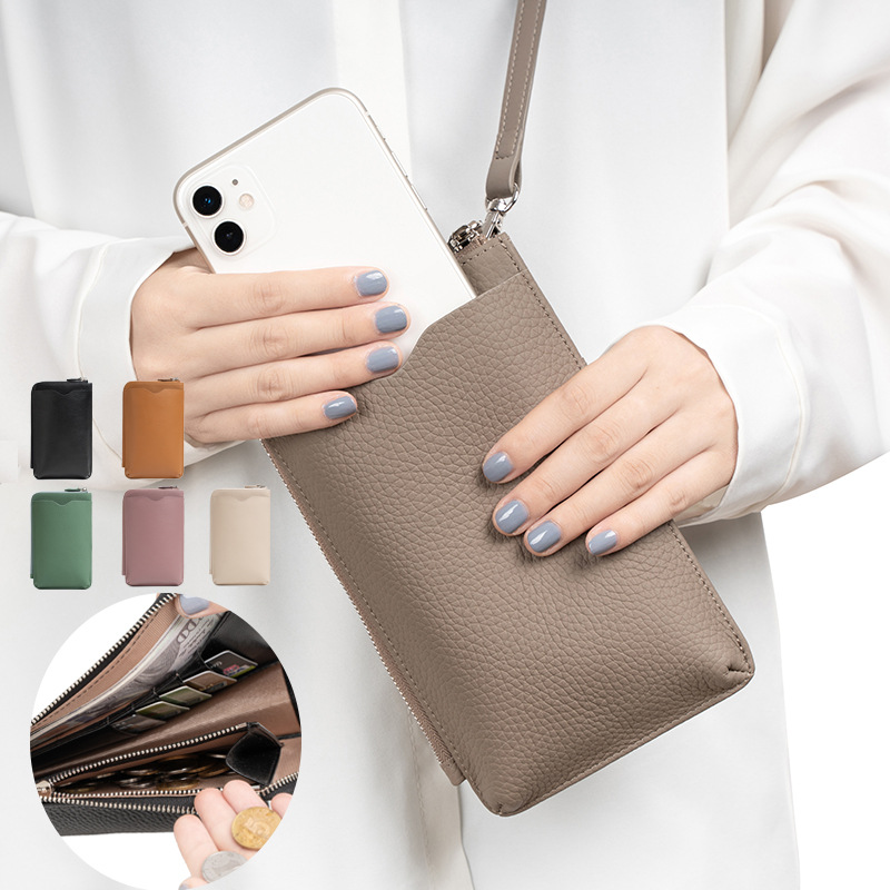Fashion Genuine Leather Phone  - Luxury Bags With Zipper avaliação e preço