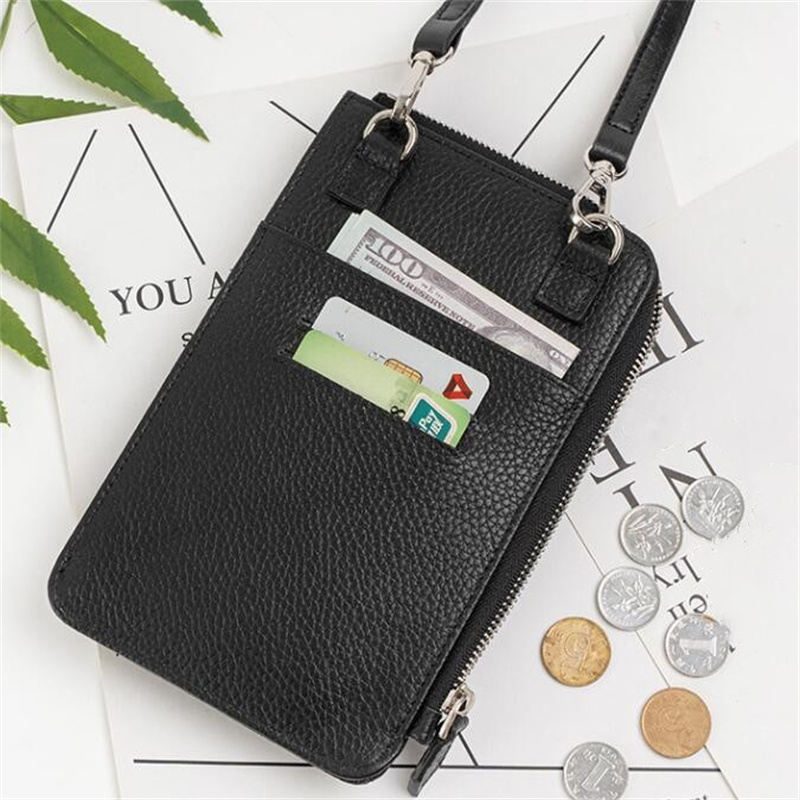 Fashion Genuine Leather Phone  - Luxury Bags With Zipper avaliação e preço