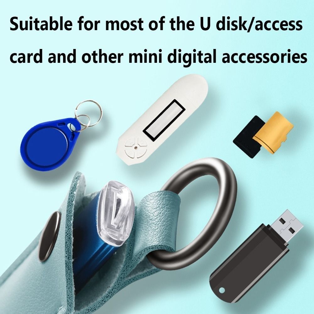 8 Colors U Disk Pouch Key Ring - Key Holder Leather Pouch avaliação e preço