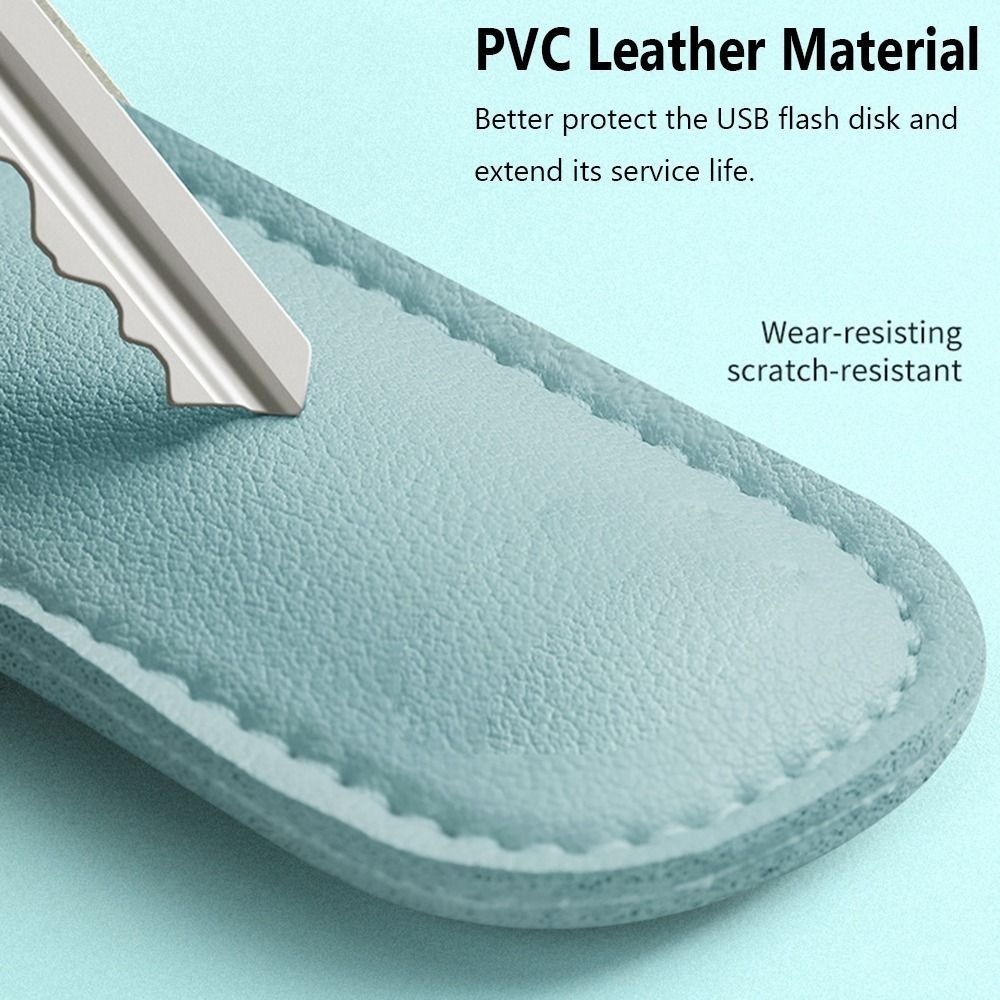 8 Colors U Disk Pouch Key Ring - Key Holder Leather Pouch avaliação e preço