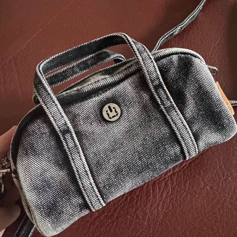 Korean Casual Mini Denim Box B - Luxury Bags With Zipper avaliação e preço