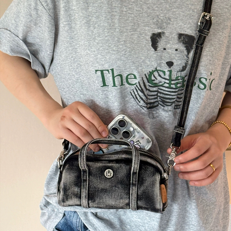Korean Casual Mini Denim Box B - Luxury Bags With Zipper avaliação e preço