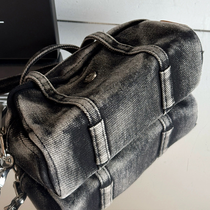 Korean Casual Mini Denim Box B - Luxury Bags With Zipper avaliação e preço