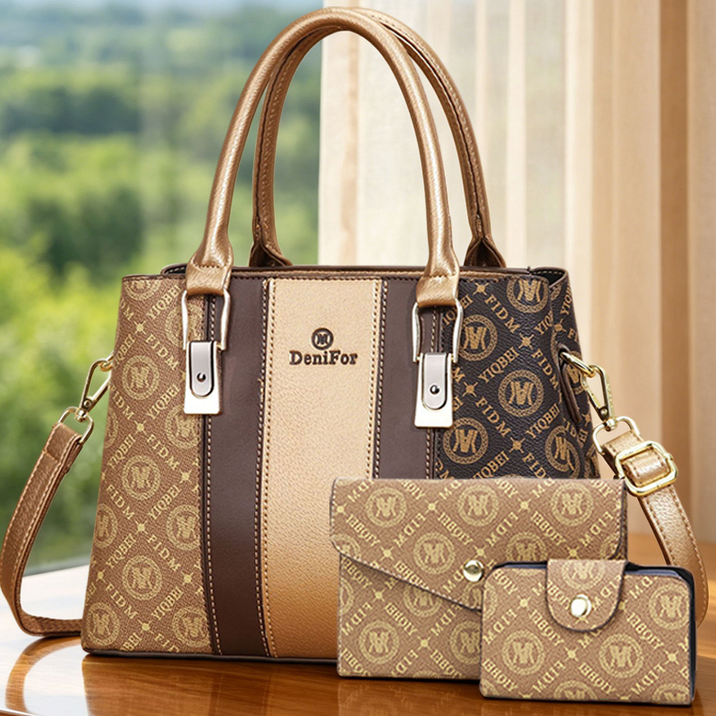 3-piece set of women's handbag - Luxury Bags With Zipper avaliação e preço