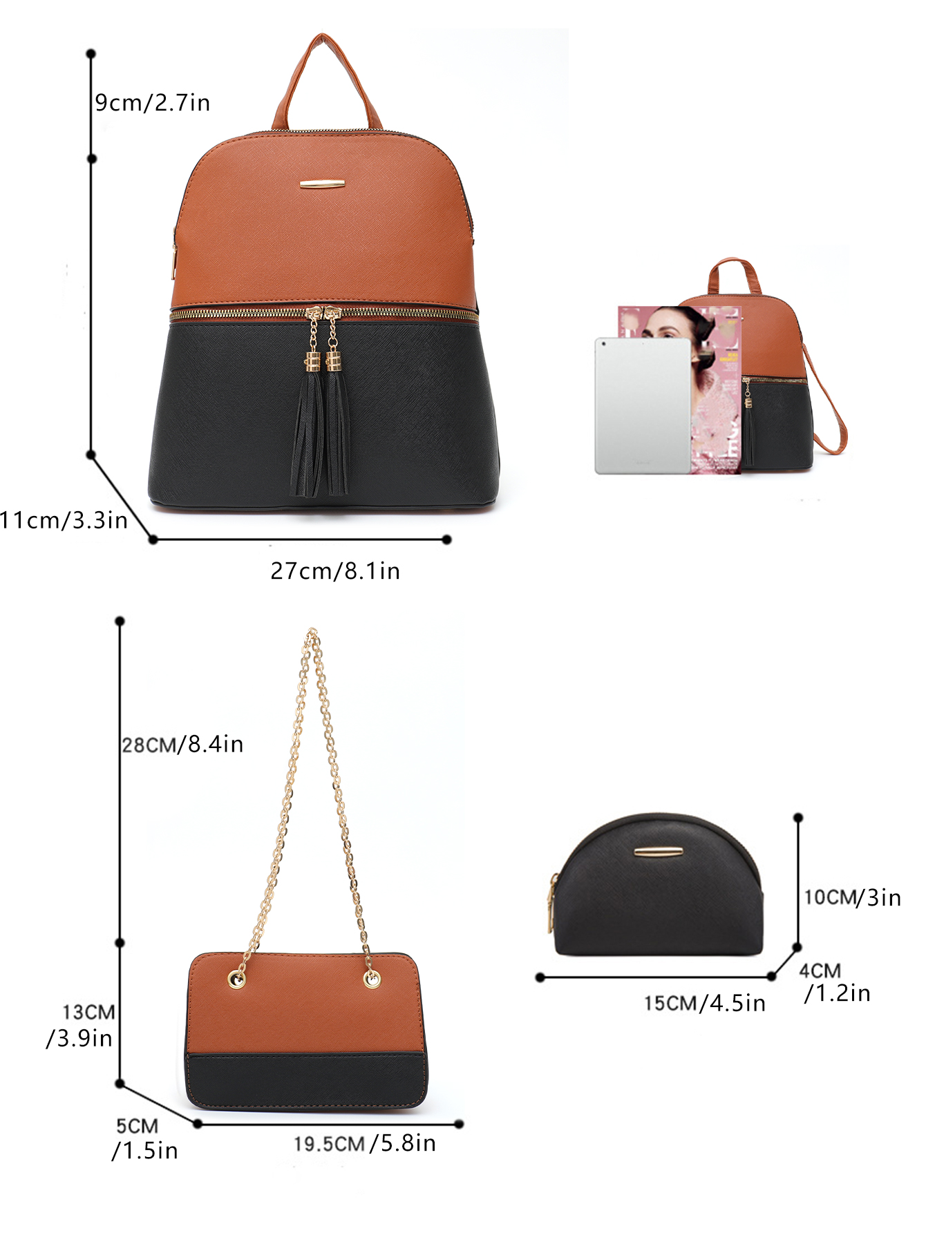 4 PCS Bags Set Women's Fashion - Luxury Bags With Zipper avaliação e preço