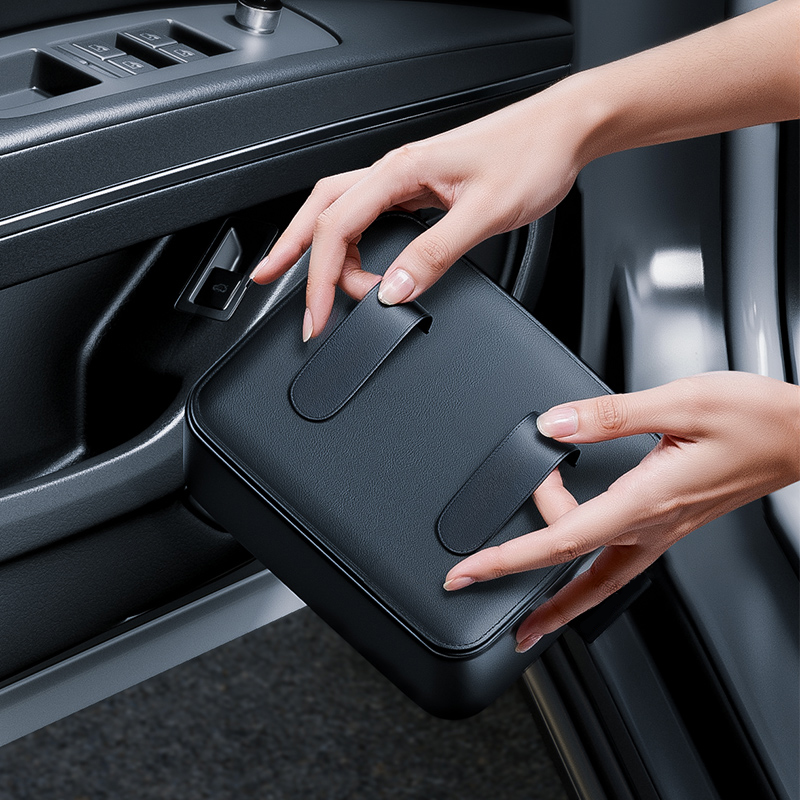 Car Door Storage Pockets Hangi - Key Holder Leather Pouch avaliação e preço
