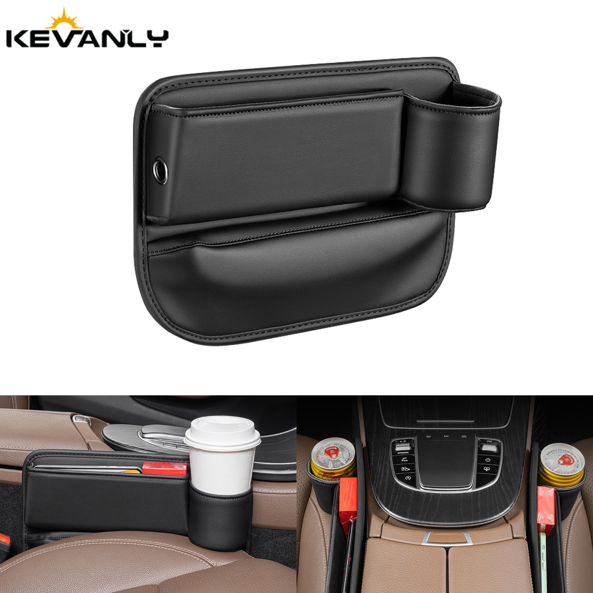 Universal Car Seat Gap Organiz - Key Holder Leather Pouch avaliação e preço