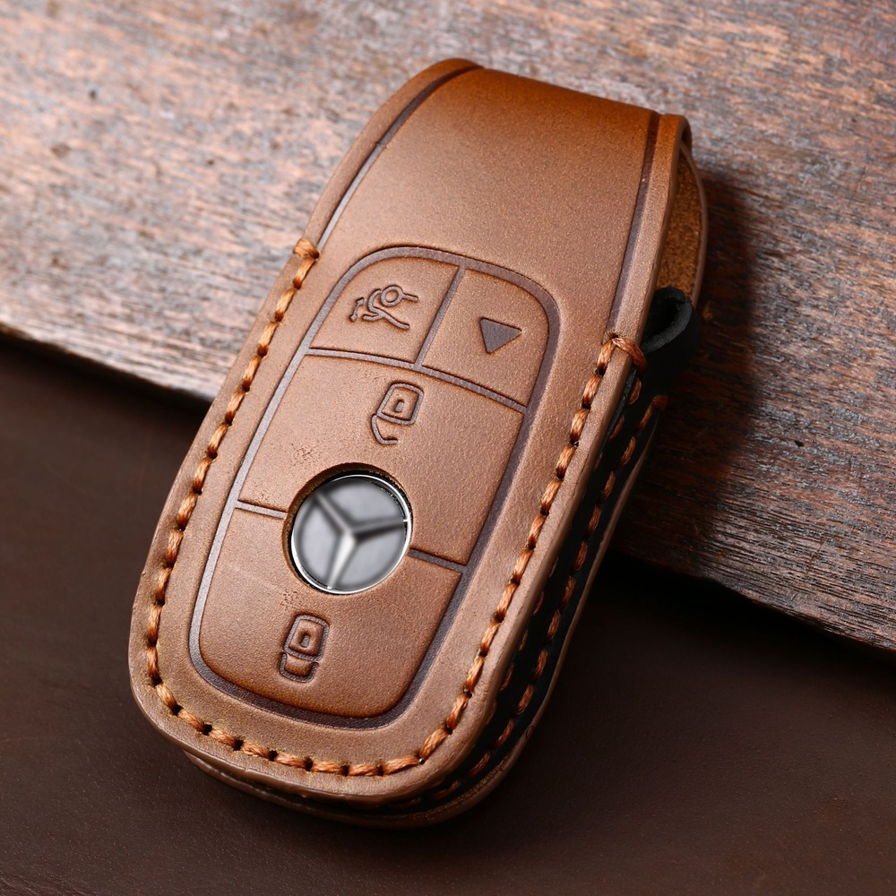 Leather Car Key Fob Case Cover - Key Holder Leather Pouch avaliação e preço